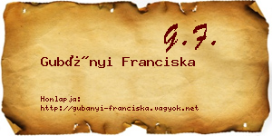 Gubányi Franciska névjegykártya